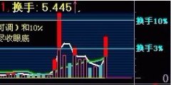 在换手率柱里添加一条横线